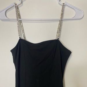 Divided Black Mini Dress